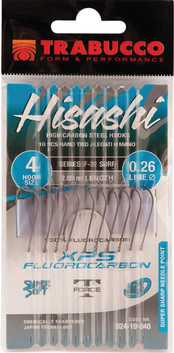 Trabucco Hisashi F-31 Surf XPS Fluorocarbon Hook Size 14 0,16mm/200cm 3 Trabucco Hisashi F-31 Surf XPS Fluorocarbon Hook Size 14 0,16mm/200cm