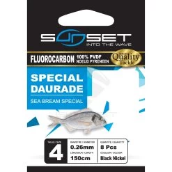 Sunset HM RS Competition Special Sea Bream Fluorocarbon Leaders 150cm 0,26mm Size 4 (8 Stuks) -Vissen Kortingswinkel b845a463b48c0311